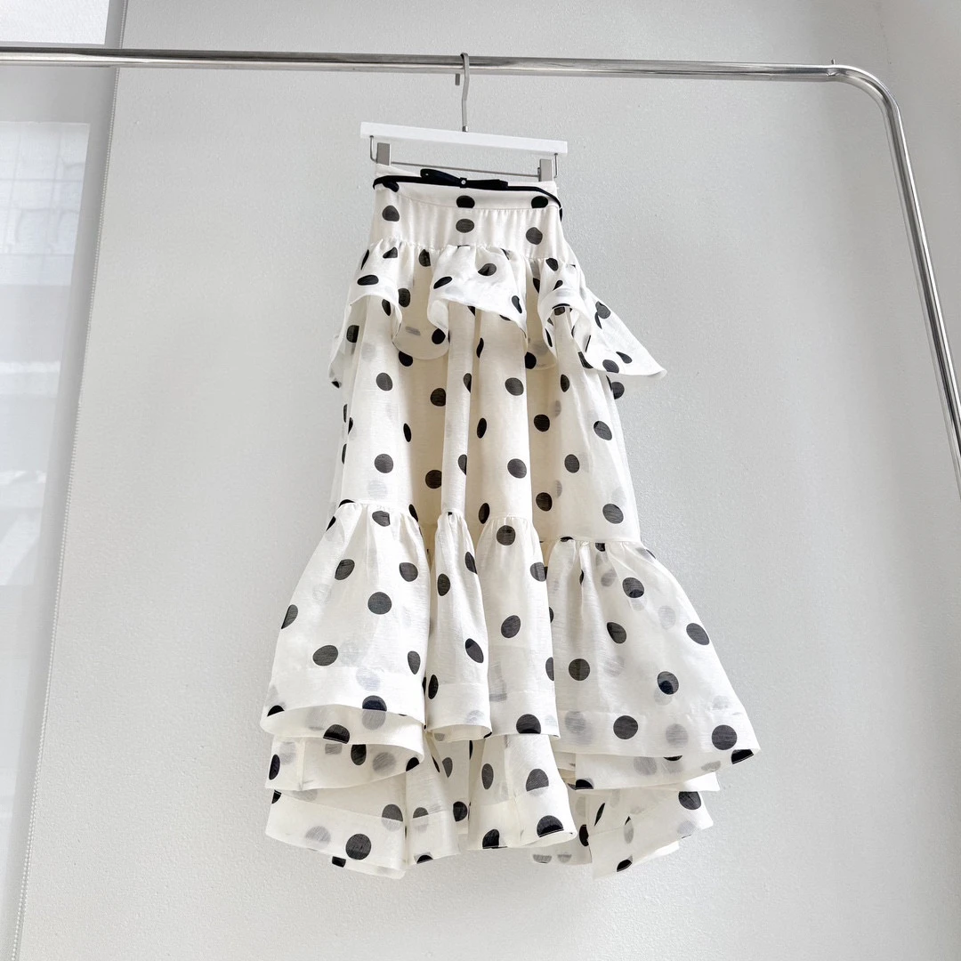 新款波点不规则半身裙