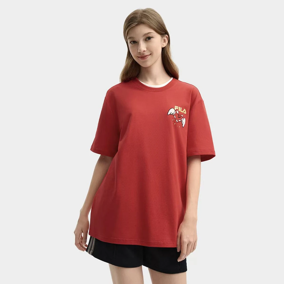 Fila/斐乐新款男女同款【易烊千玺同款设计感百搭短袖】F11U519101F