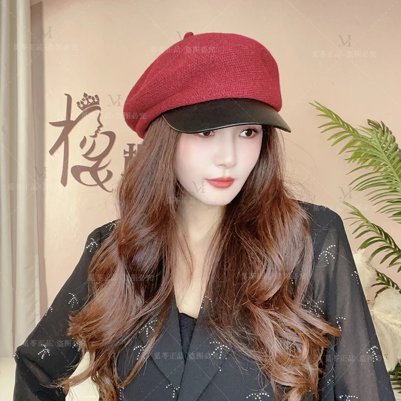 [新秋]贝雷帽秋冬优雅夏季女鸭舌帽帽子百搭时尚针织lulu风显脸小