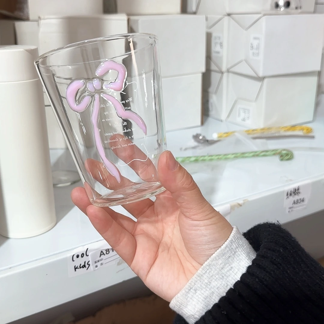 811蝴蝶结咖啡杯高硼硅