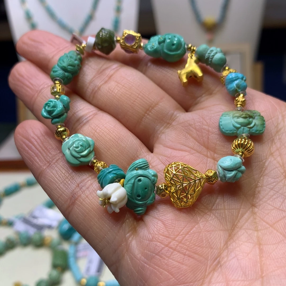 绿松石18K金镶嵌单圈