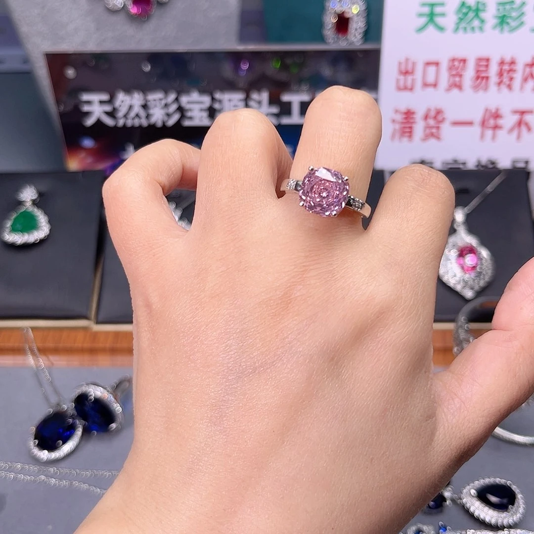 蓝宝石戒指银S925镶嵌m 106