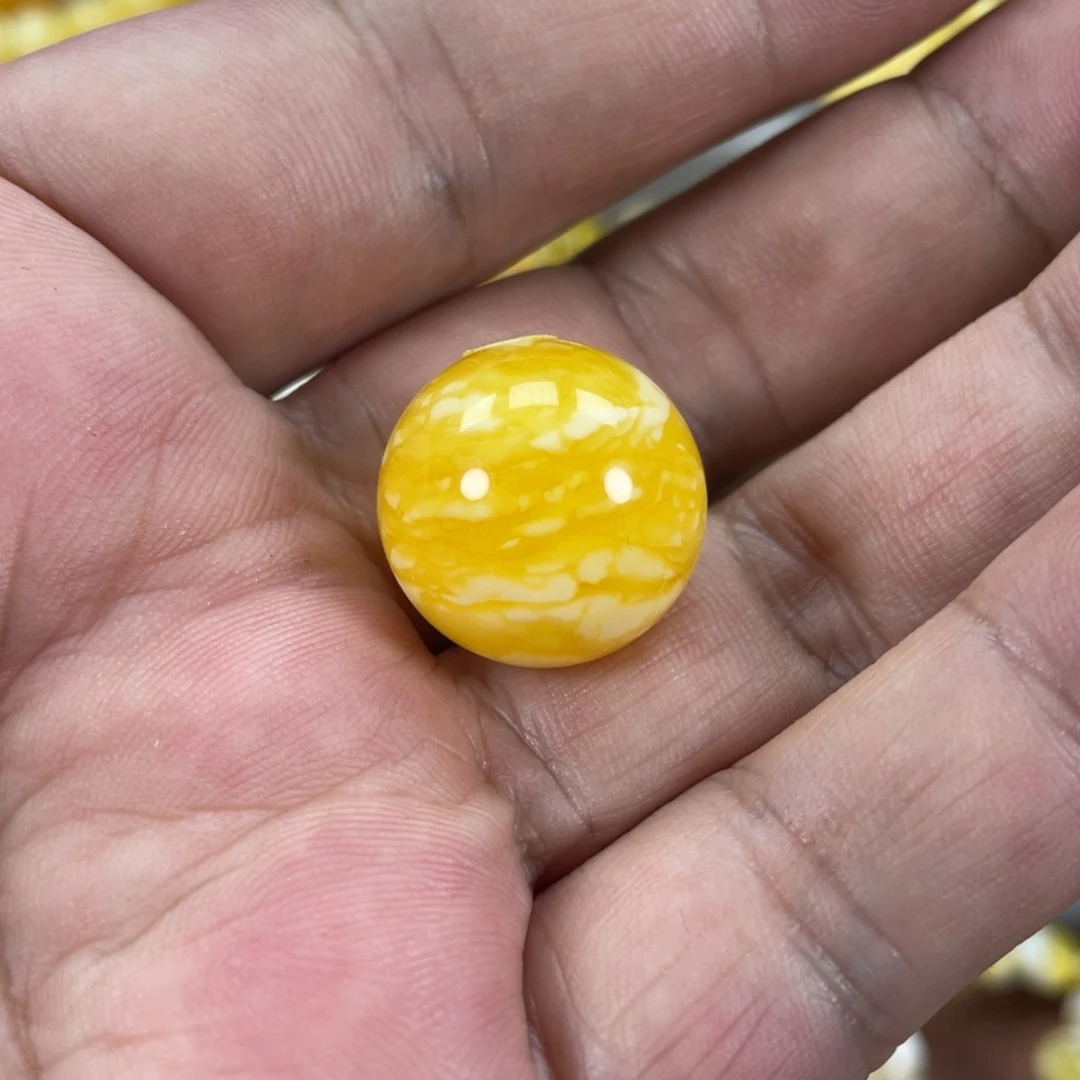 琥珀未镶嵌珠宝奇石尺寸20焦皮虎皮圆珠单颗