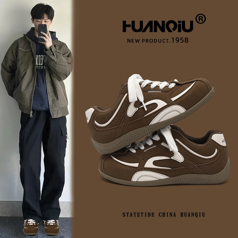 环球巧克力网红赛车鞋男2025新款百搭复古内增高潮流爆款帅气潮鞋