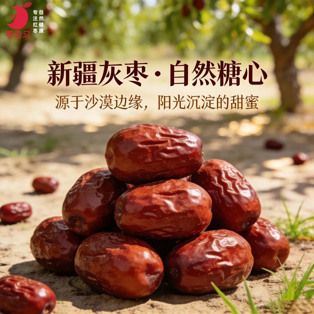 枣自习新疆灰枣大果红枣甄选好枣新疆大红枣零食熬粥煮茶25年新货