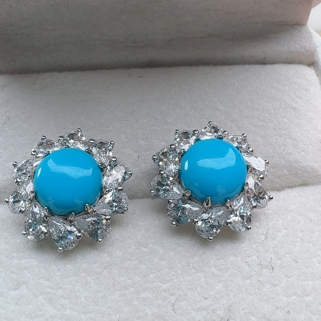 绿松石银S925镶嵌戒指