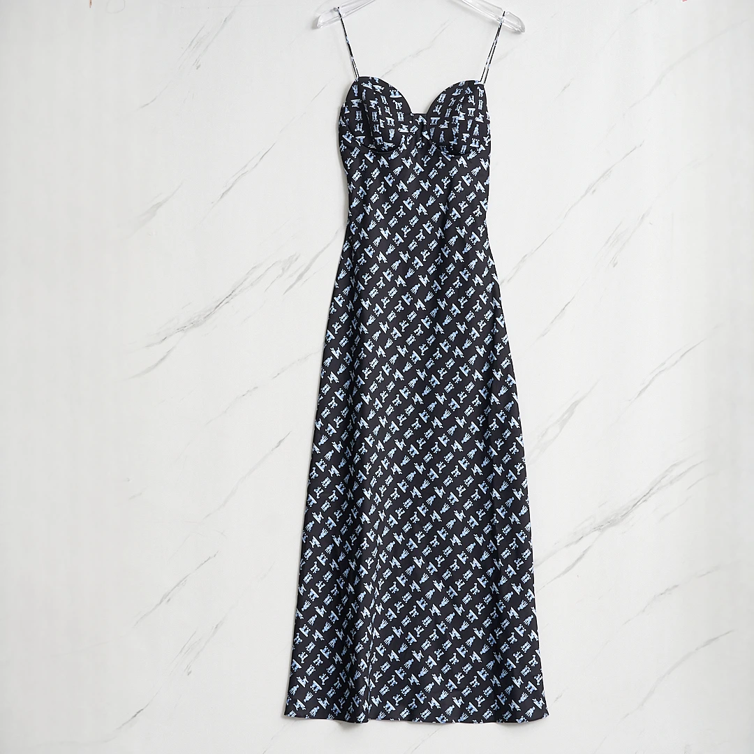 全新未使用/Natasha Zinko女士满印吊带连衣裙NZGU00009