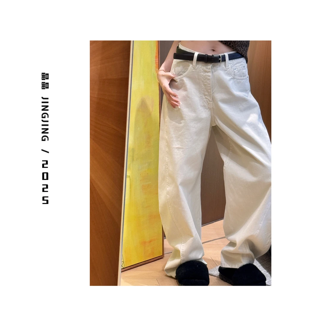 小晶儿 JJ cloakroom |【烤酸奶】设计感轻奢灰色内走线弯刀牛子裤