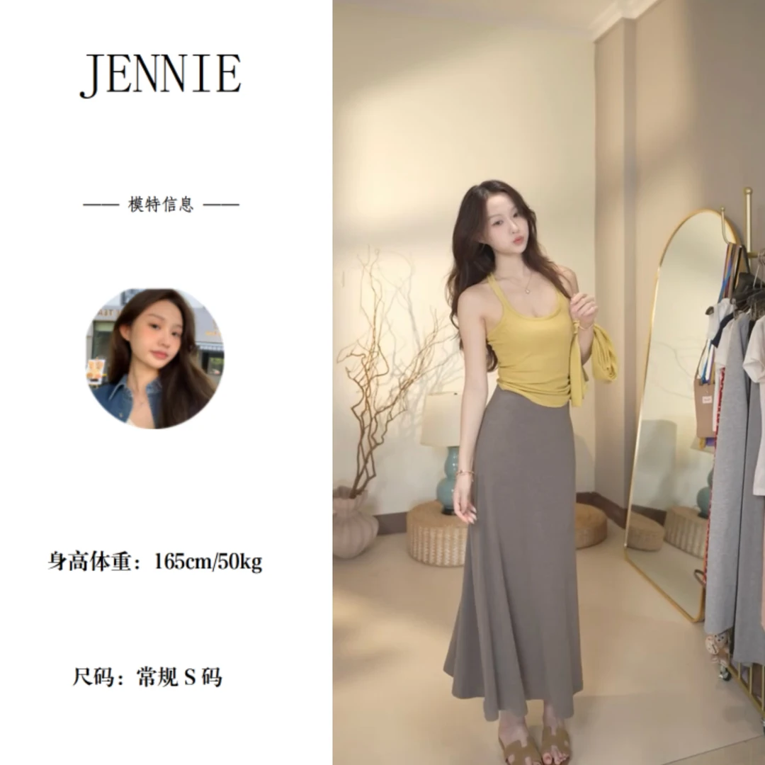 高腰长裙山本风A型直筒裙半身裙小众不规则法式半身裙