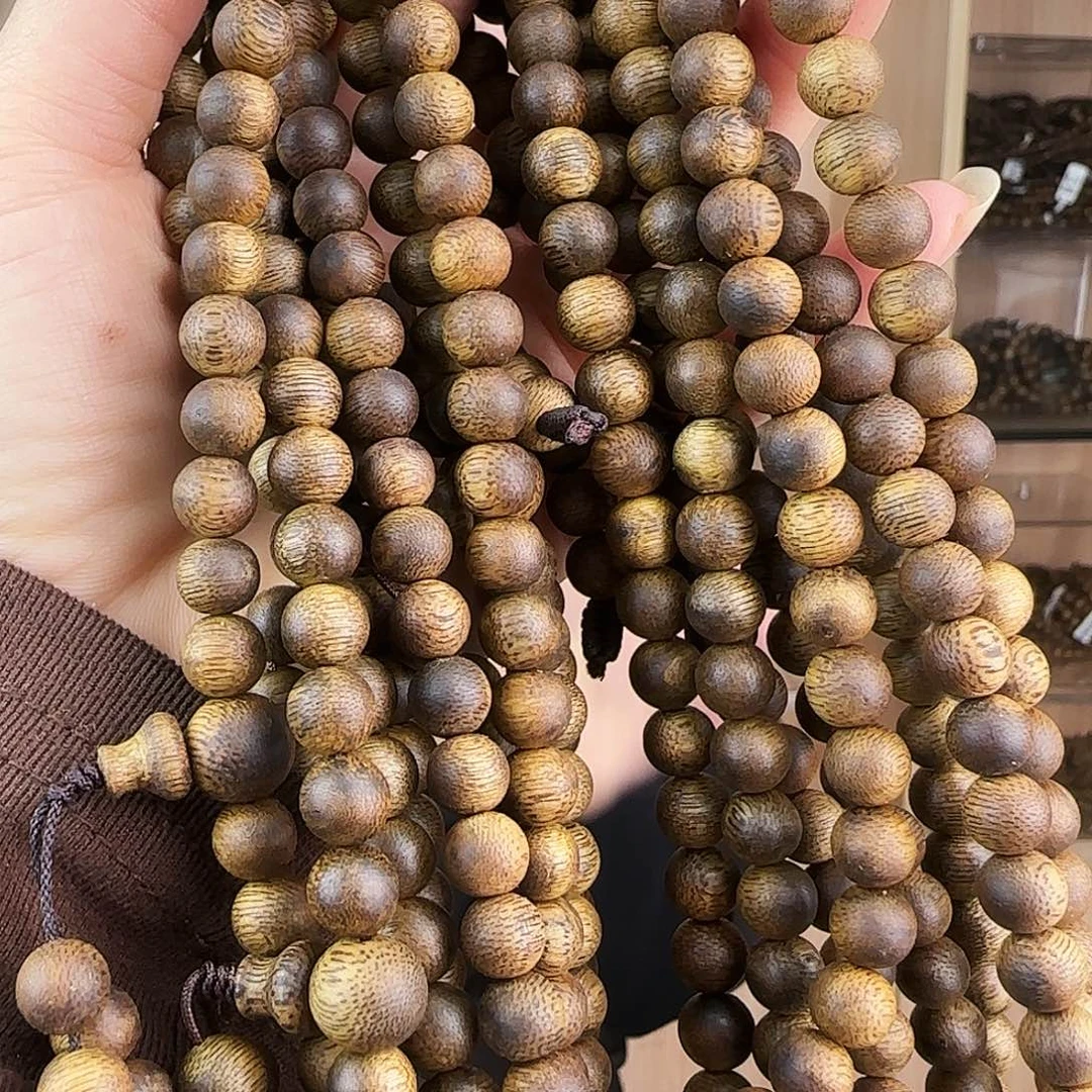 沉香手串08保21克透顶绿圆珠多样性发一