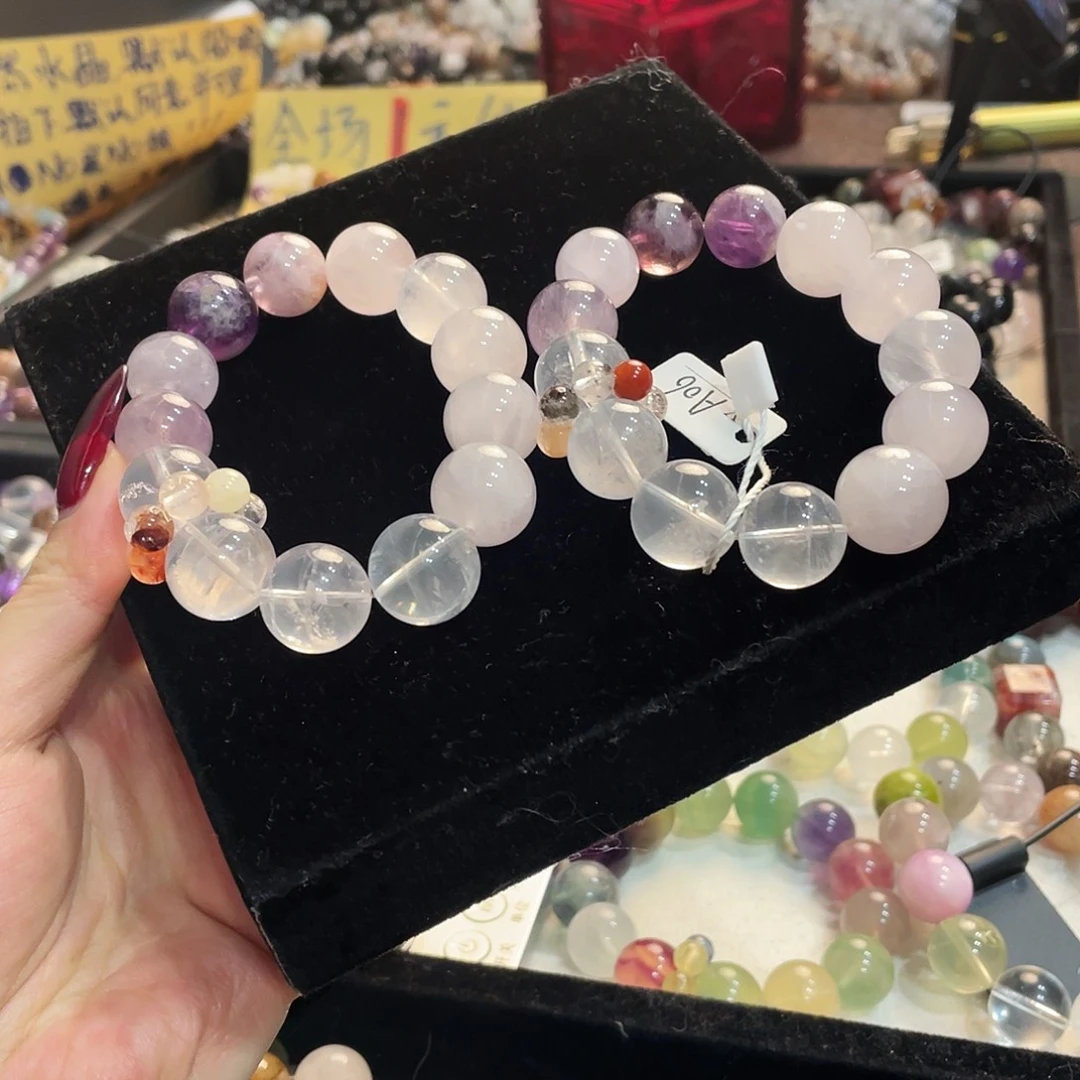 手链水晶未镶嵌粉紫渐变