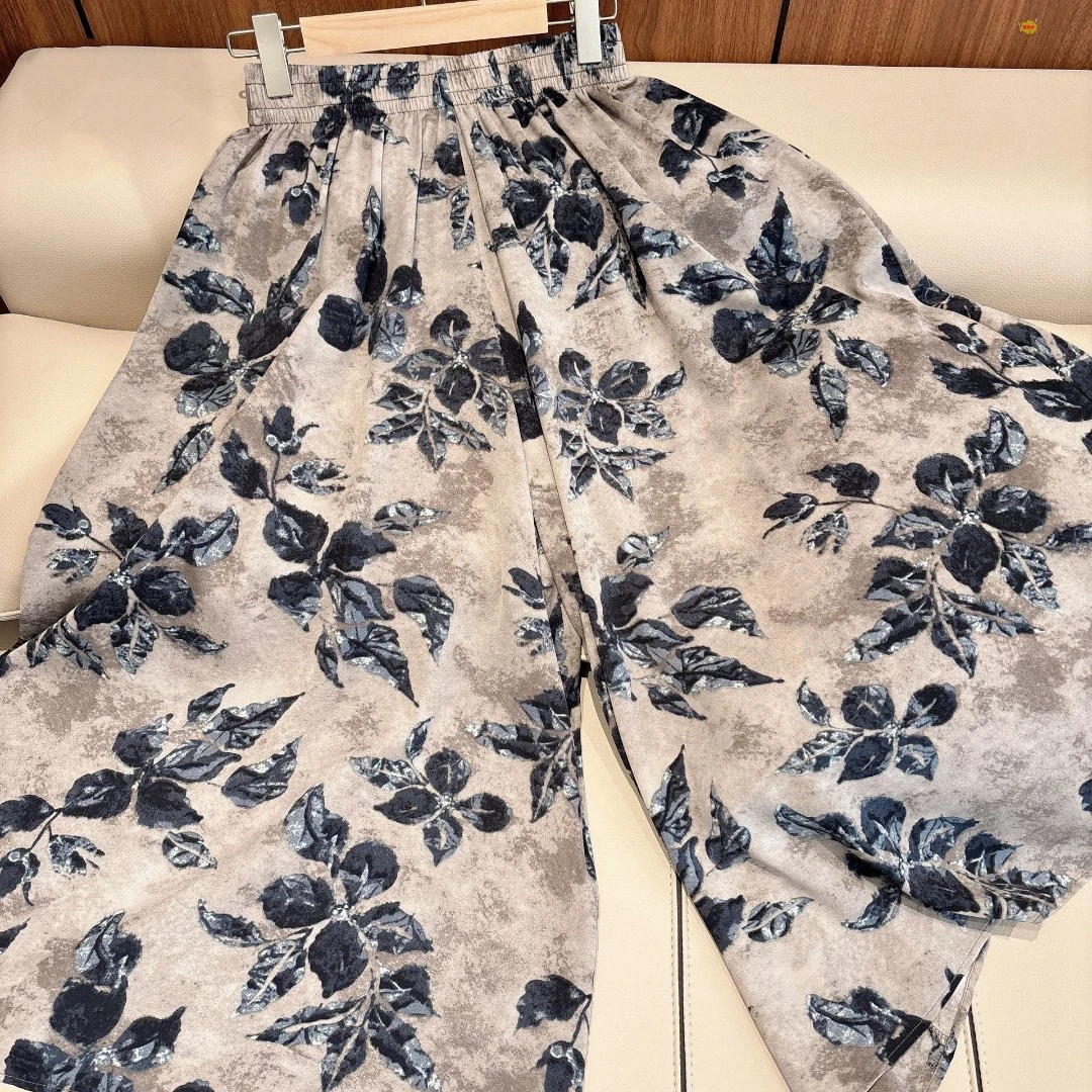 【双口袋】印花裙裤女薄款显瘦凉快小个子七八分阔腿裤裙宽松休闲