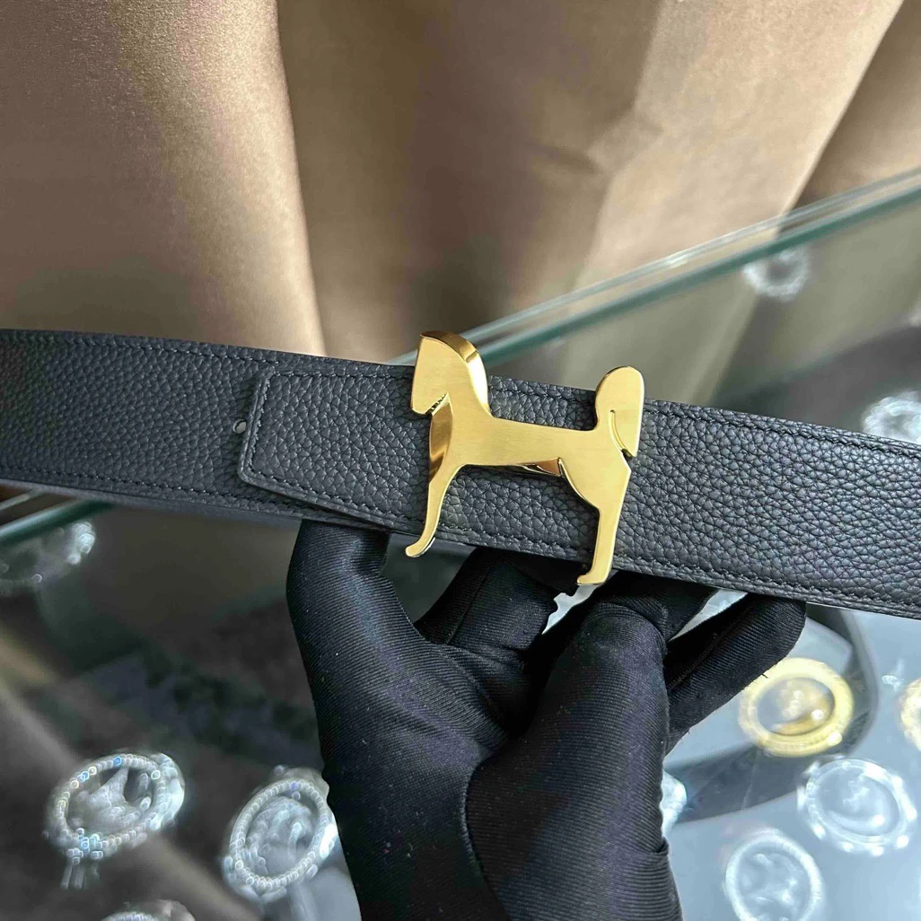 新款男女通用高档皮带休闲工字扣H扣牛皮腰带青中年商务情侣韩潮