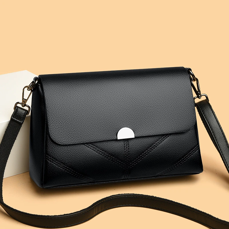 女士手袋耐刮韩版斜挎包单肩女士包包中老年拉链暗袋小包包妈妈包