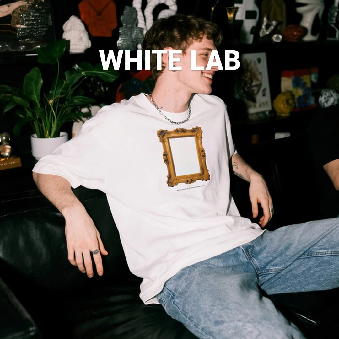 WHITE LAB买手店 镜面个性涂鸦光感变色男装T恤索罗娜260G短袖