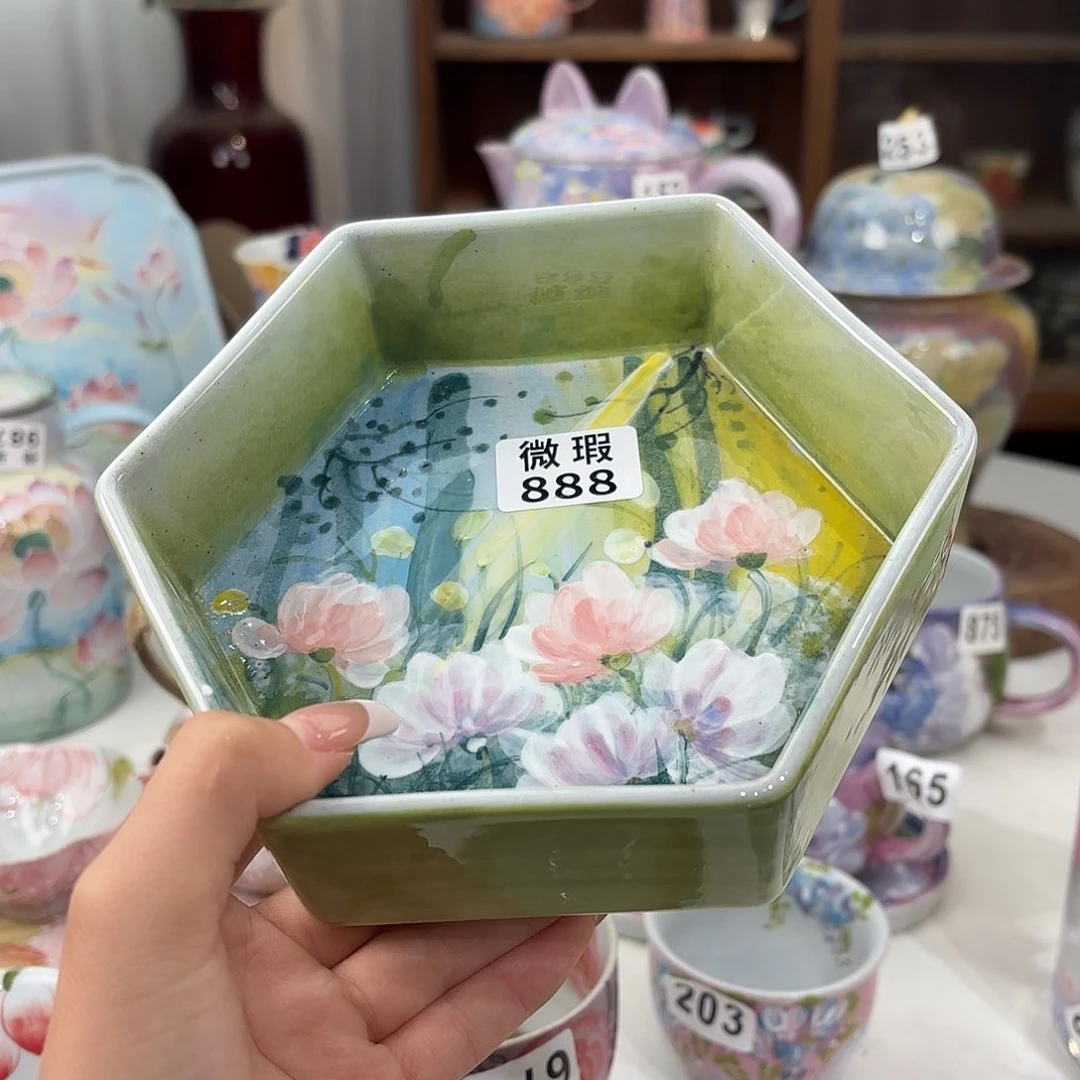 琦***歌景德镇手绘高温釉下彩陶瓷茶具