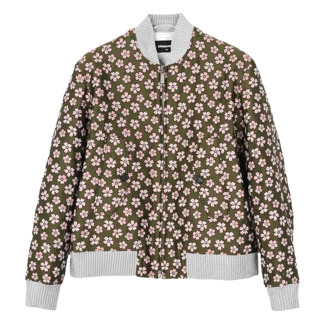 Dsquared2碎花拉链男士夹克外套 S71AM0801-S47576-001F