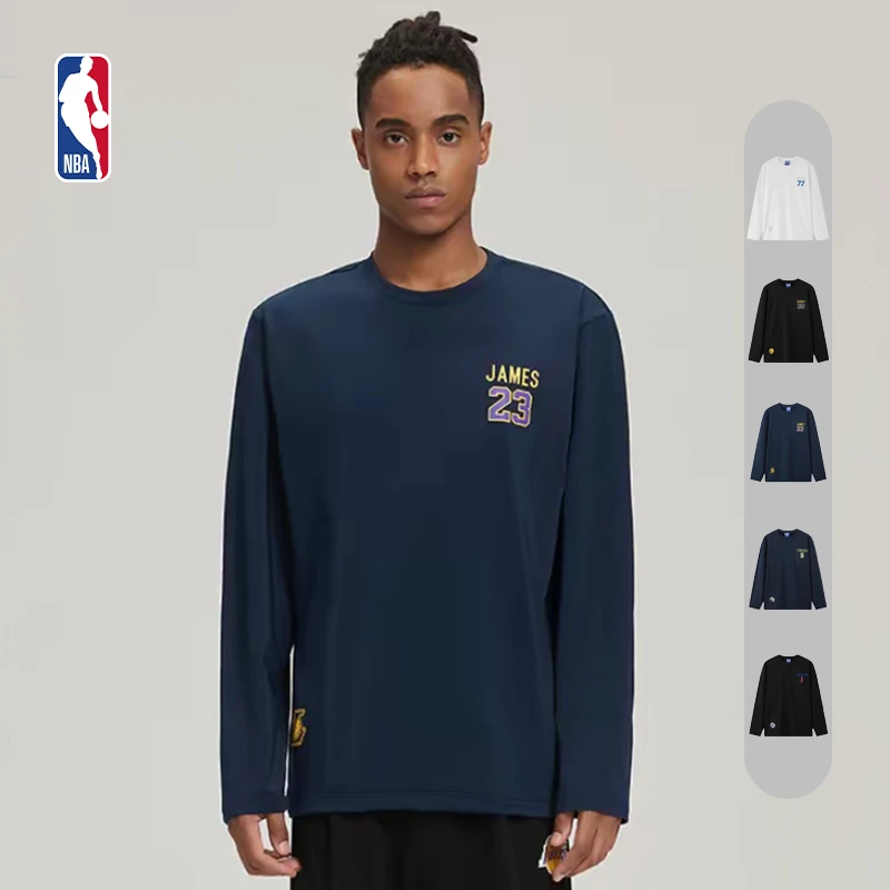 NBA官方东契奇库里詹姆斯秋季男女同款圆领运动卫衣休闲长袖T恤