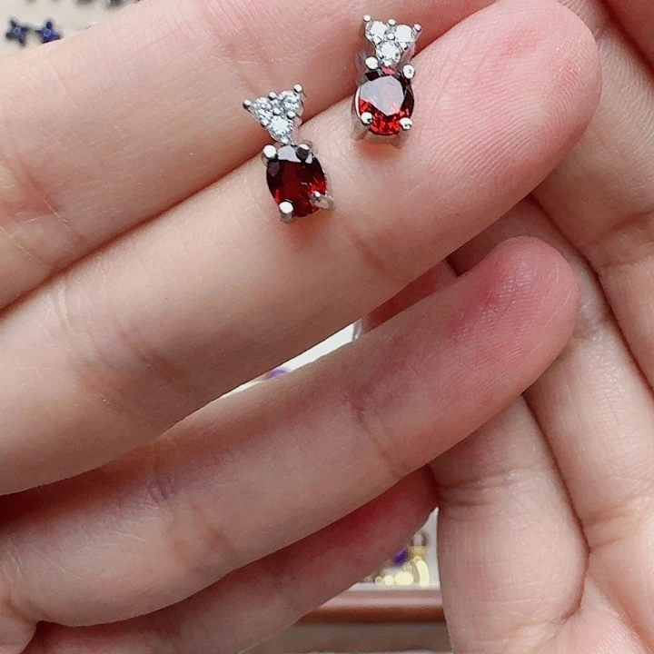 石榴石颈饰未镶嵌耳钉48