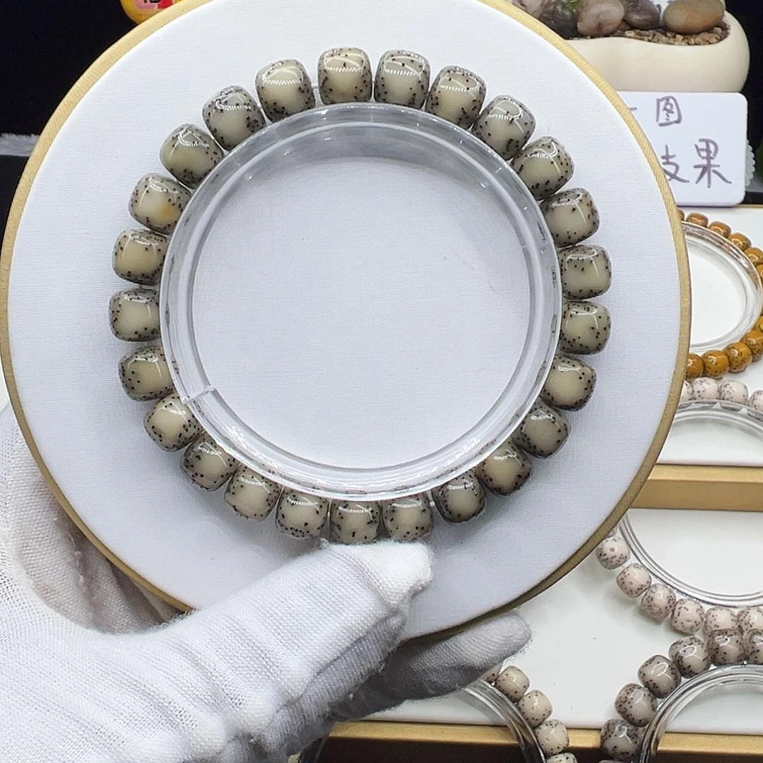 星月菩提手串绿冰糖9✖️8侧留白针尖星