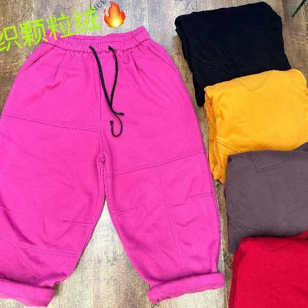 欧货彩色加厚颗粒绒卫裤