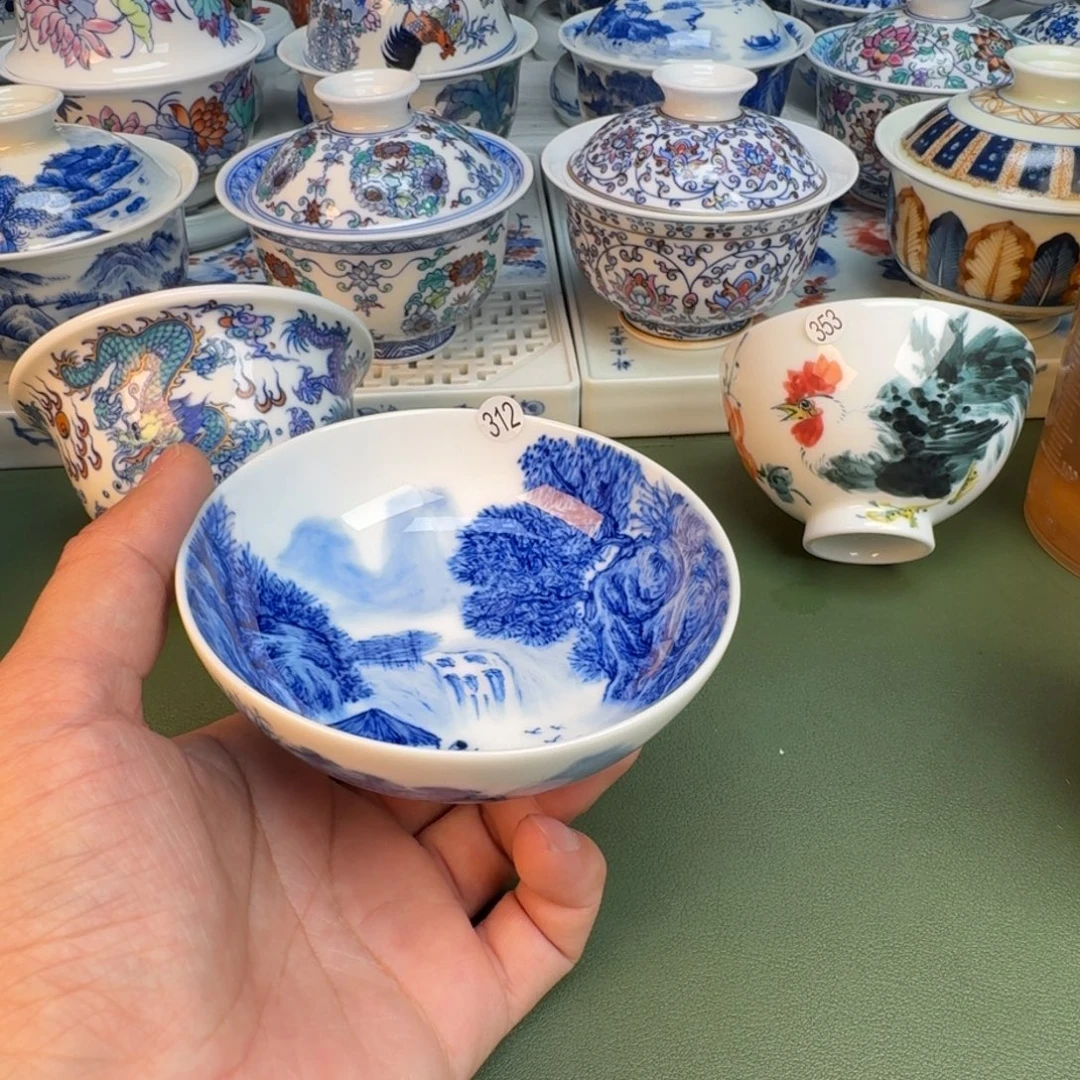 陶纯手工纯手绘茶具石头312