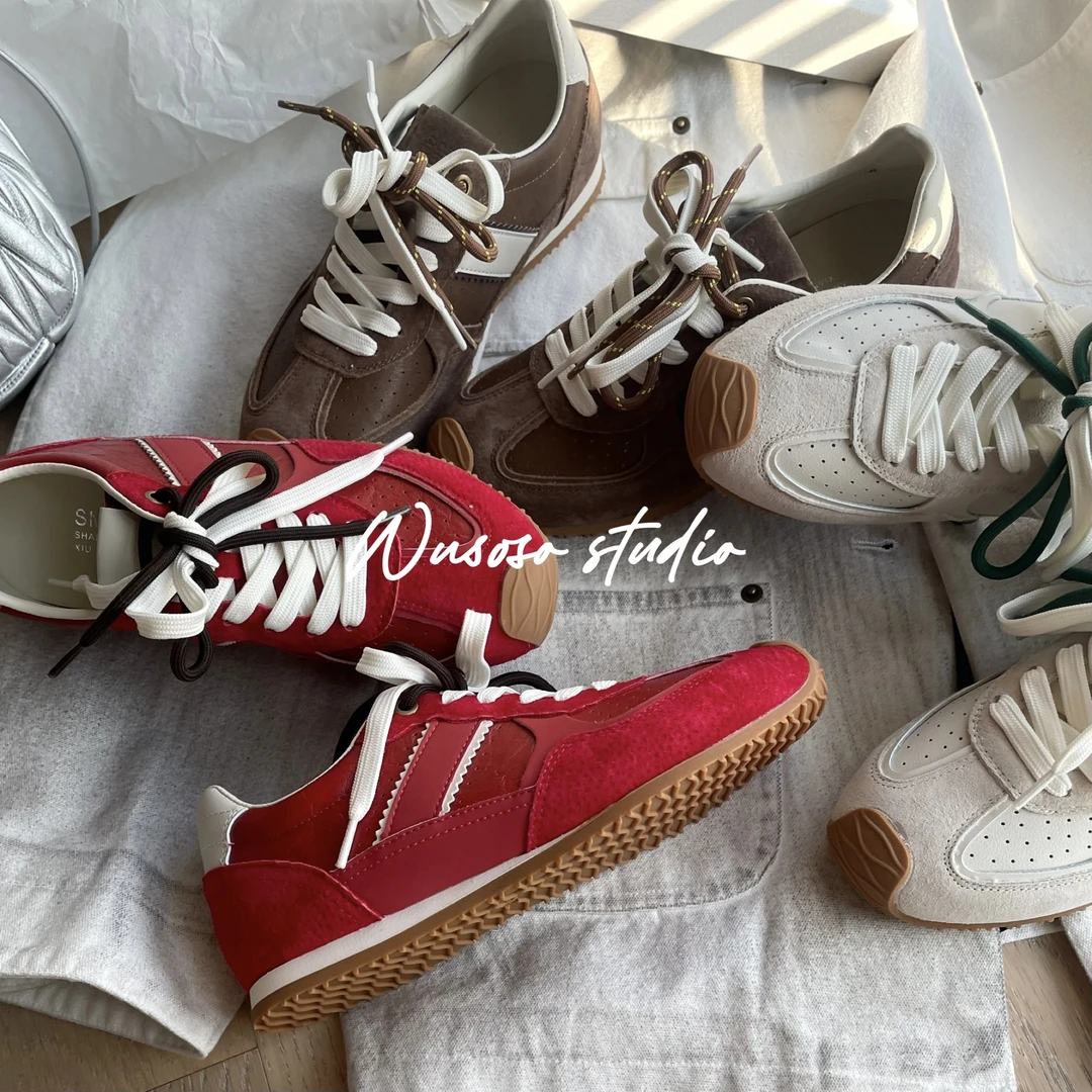 【soso】25ss｜复古绒皮手工德训鞋｜内增高厚底美式4cm
