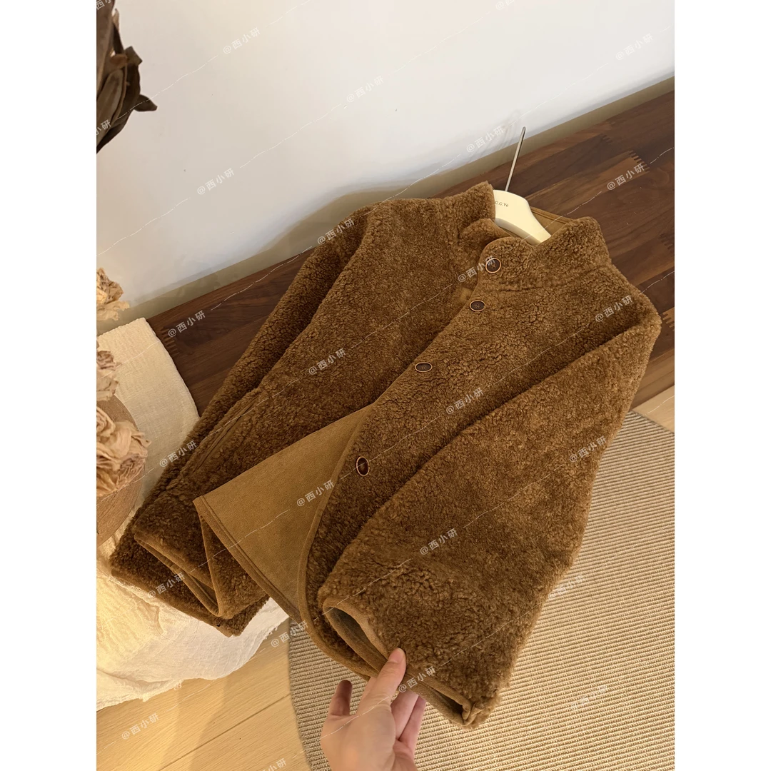 【软羔毛外套】撸猫感 加厚麂皮绒气质洋气冬季短款百搭宽松