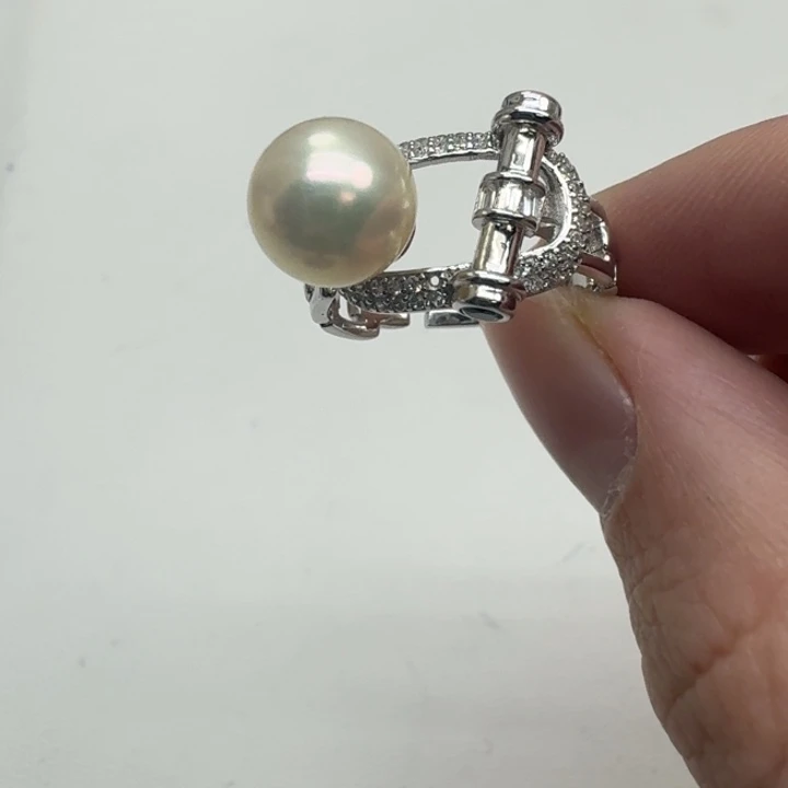 海水珍珠戒指银S925镶嵌