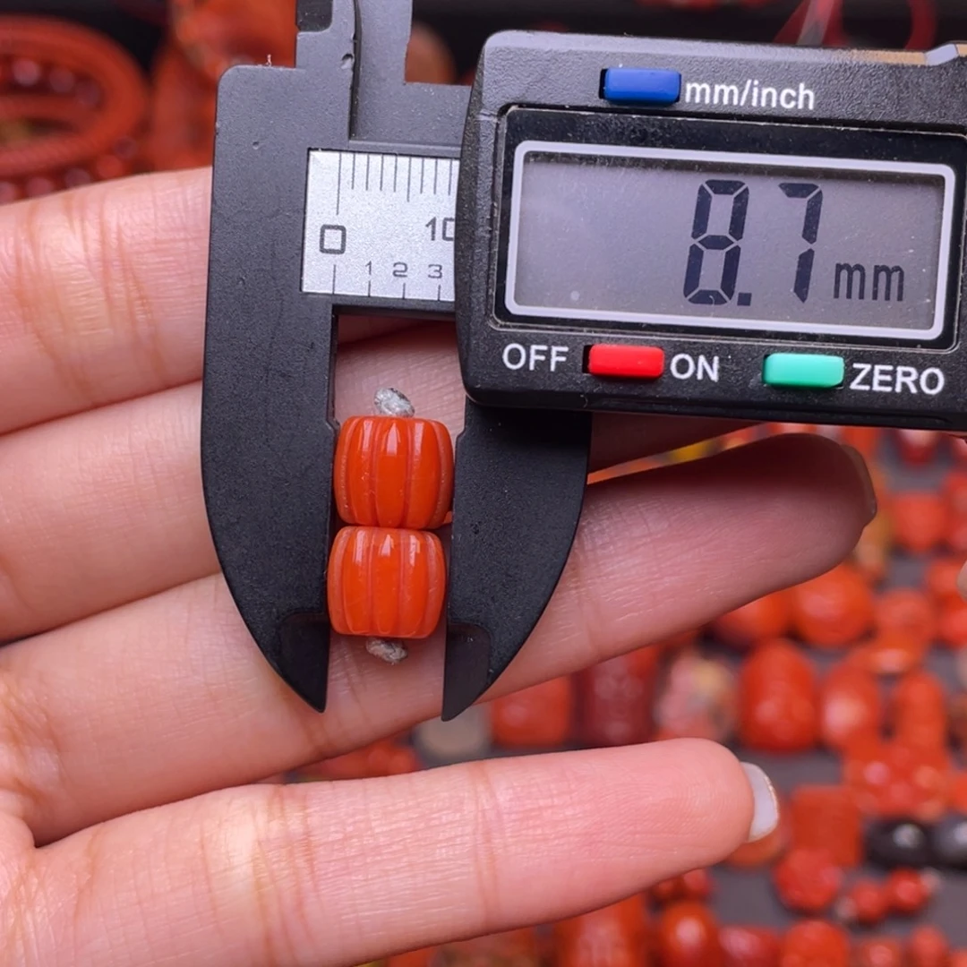 南红玛瑙配饰未镶嵌保山南瓜直切珠