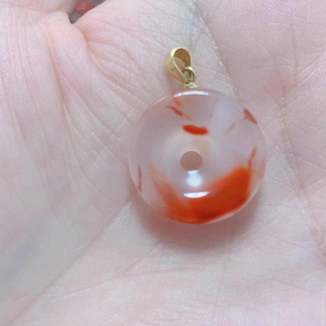 南红玛瑙银S925镶嵌吊坠(不含链)