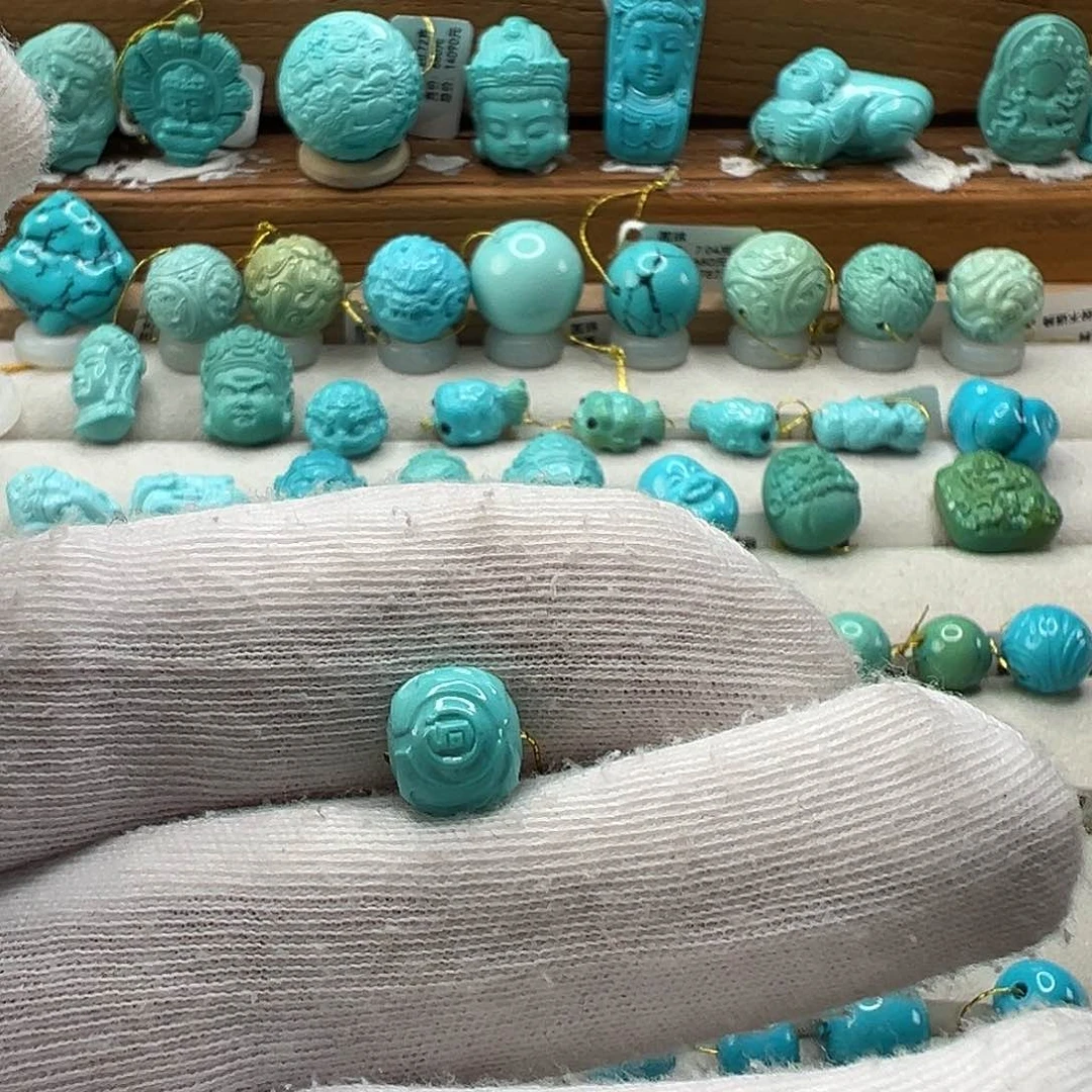 绿松石博古珠 未镶嵌