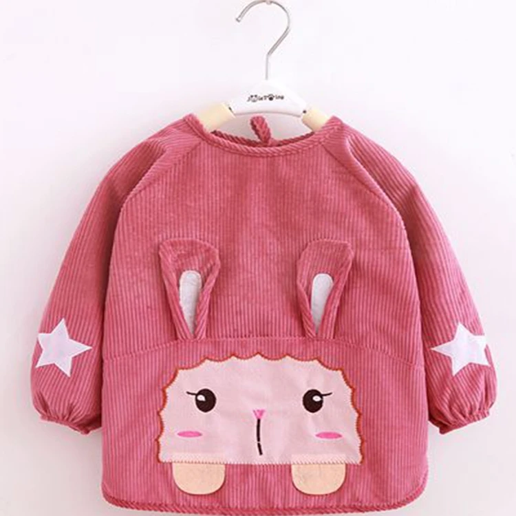 儿童罩衣男女防脏宝宝吃饭围裙围兜女孩长袖防水穿衣小孩婴儿秋冬