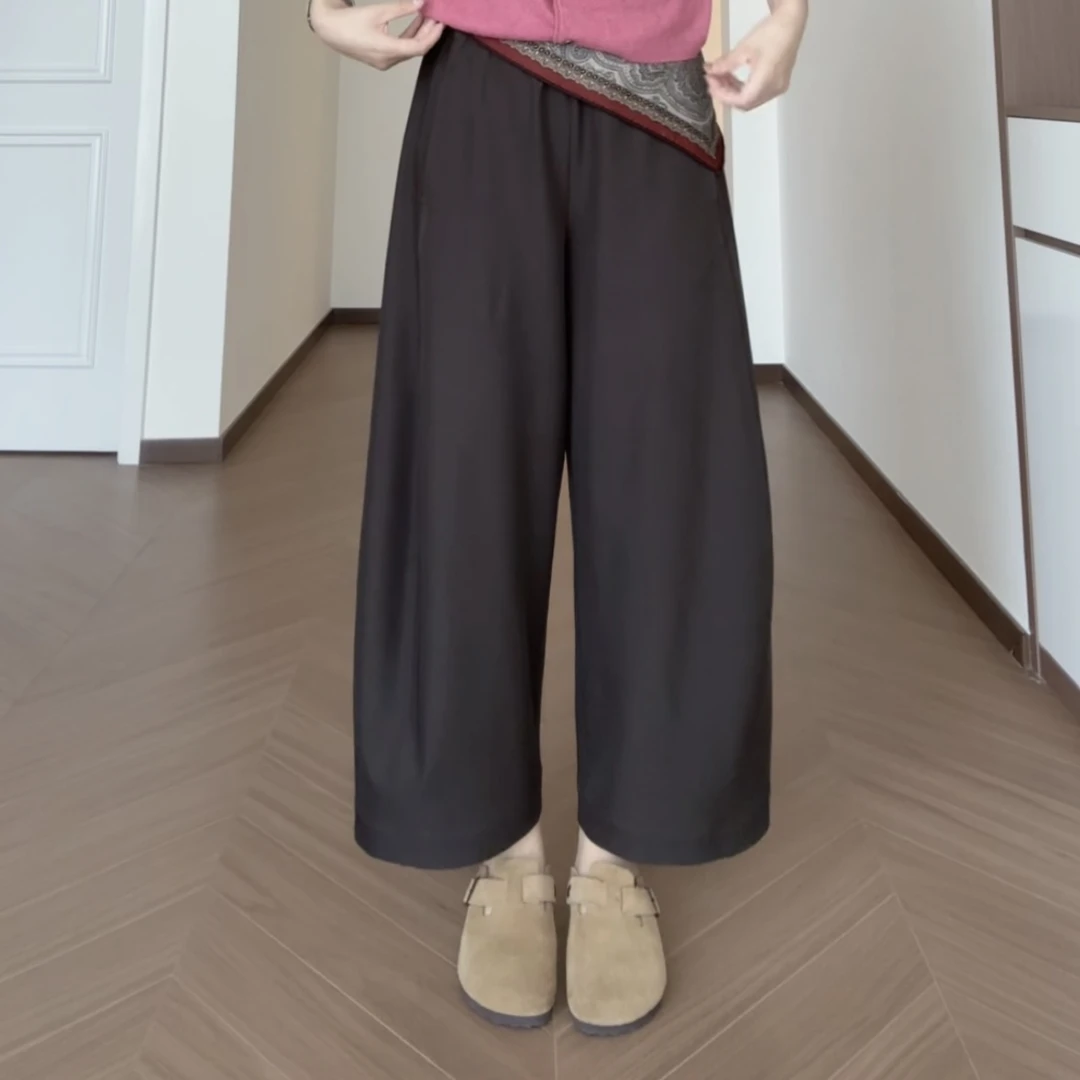 【灰阶游廓】九分气球裤气质时尚简约宽松显瘦松紧腰阔腿休闲裤子女
