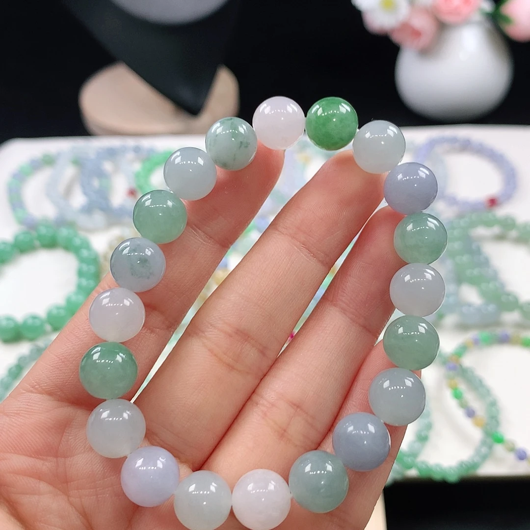 翡翠未镶嵌手链9.8mm