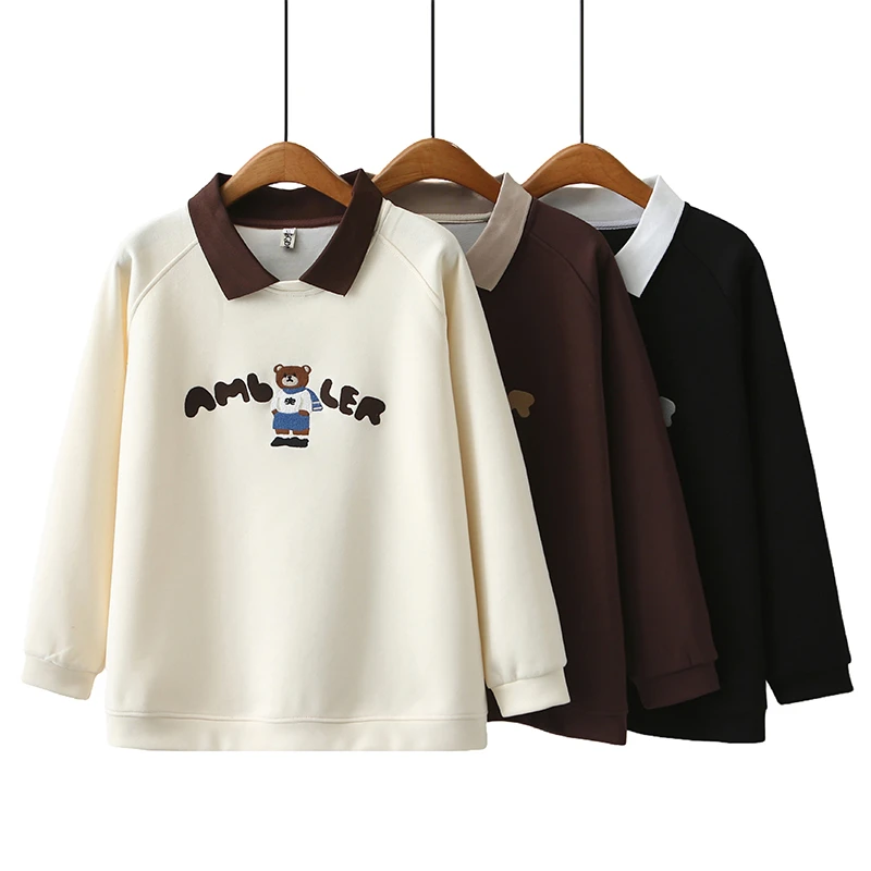 【琦琦】115-200斤大码女装胖mm春季减龄百搭遮肉卫衣中学