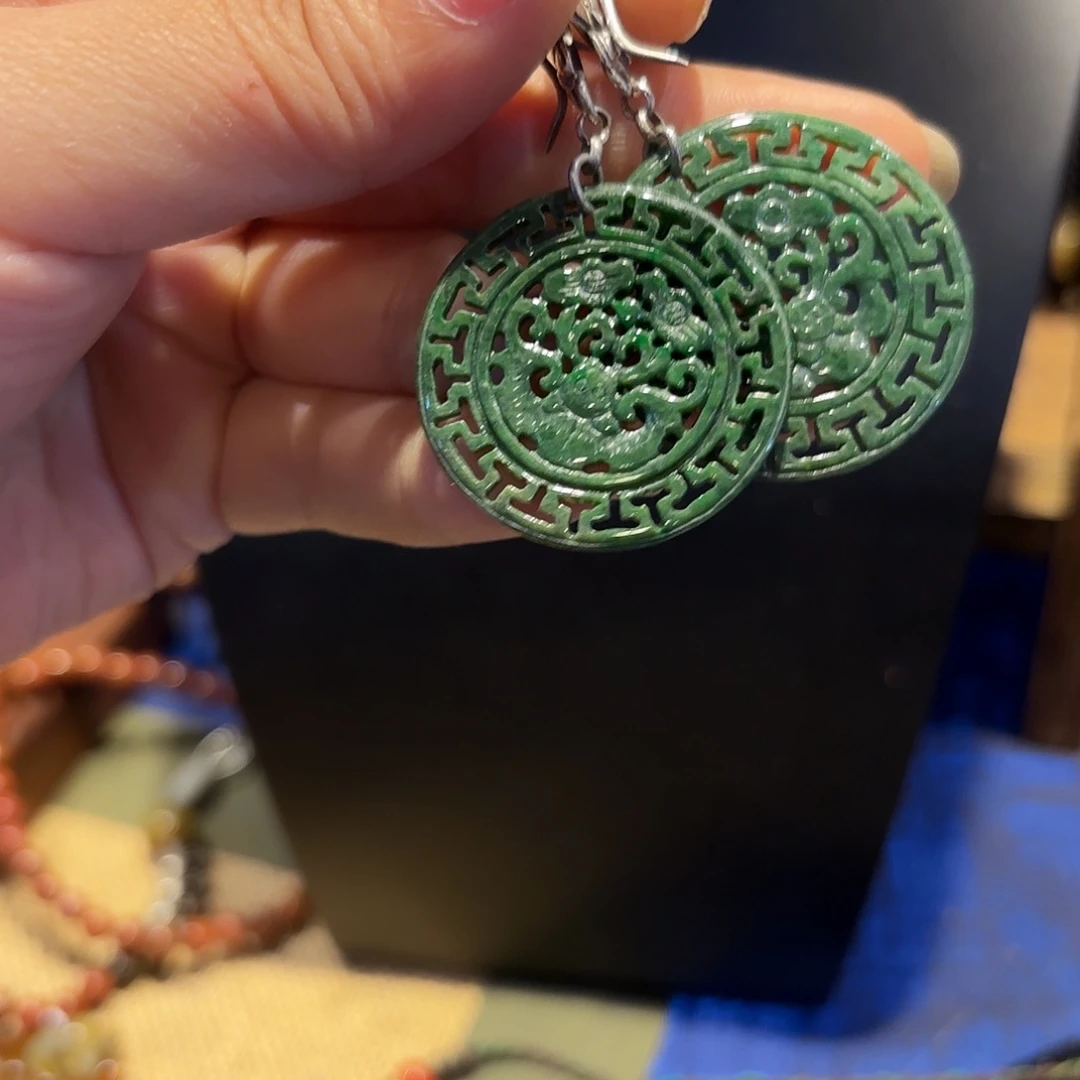 翡翠耳饰未镶嵌原创