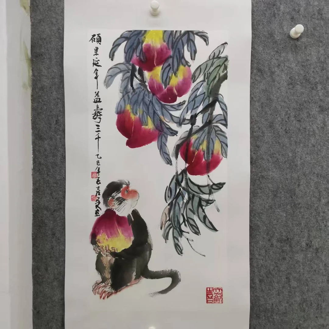 锦泉斋岳喜友手绘四尺四开国画作品一幅yxy38