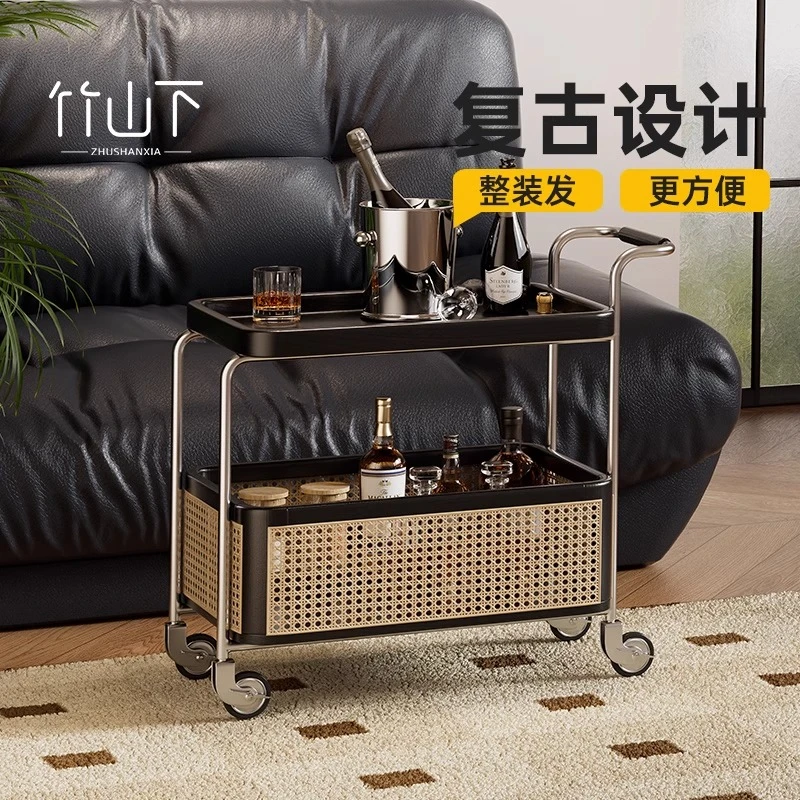 小茶几家用客厅边几轻奢简约小型沙发边柜侧边柜北欧落地复古角几