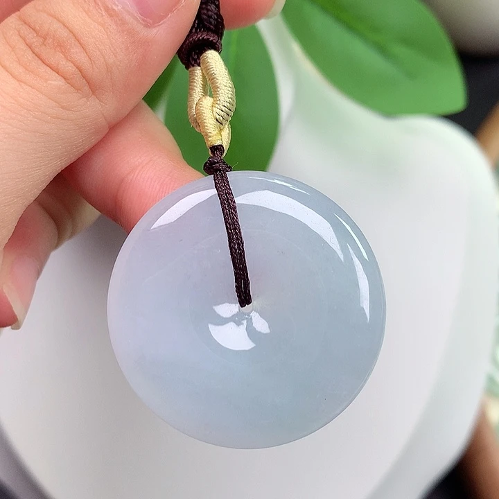 颈饰未镶嵌翡翠平安扣 34.4x5.6mm