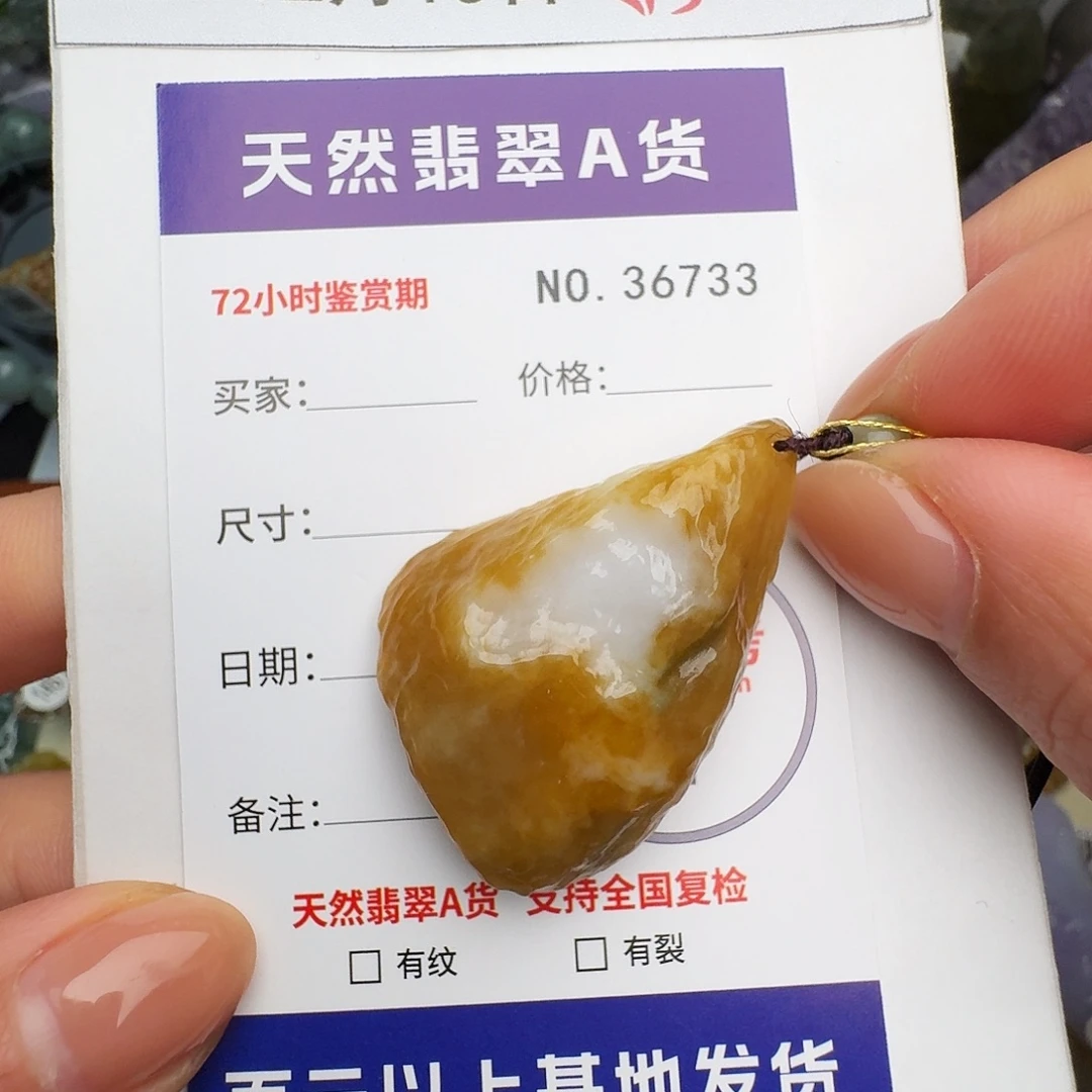 翡翠未镶嵌颈饰原石36733