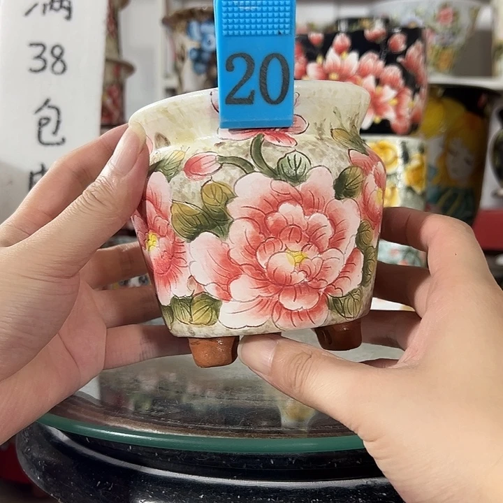 景德镇手绘花盆幸运花盆