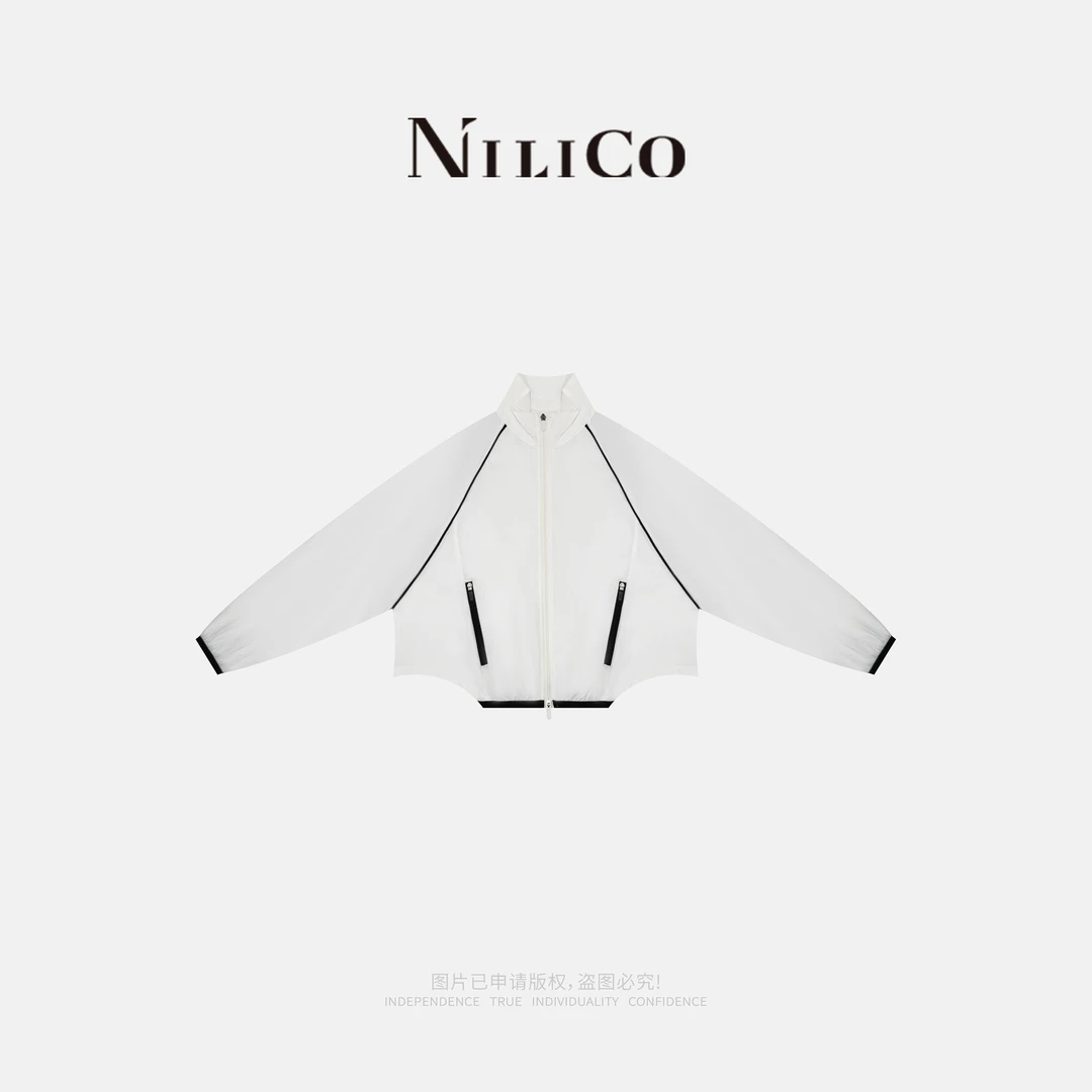 NILICO【夏风】防紫外线轻薄三防撞色立领休闲拉链百搭外套