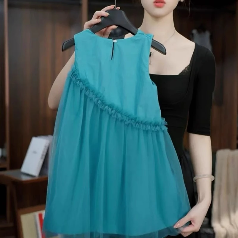 女童背心连衣裙夏季2025新款儿童礼服裙子夏装女孩网纱公主裙洋气