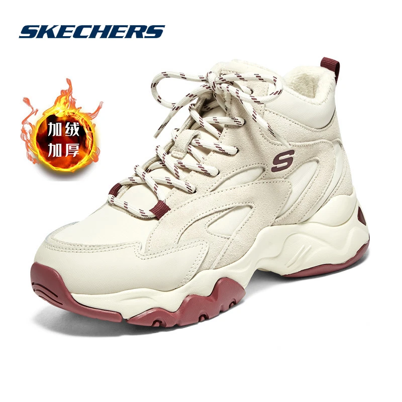 Skechers斯凯奇女鞋新款运动加绒保暖棉鞋高帮复古休闲鞋子167595