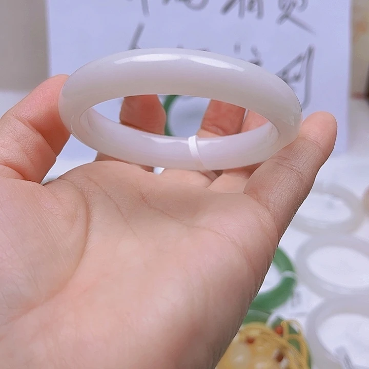 未镶嵌手镯石英质玉白色105/58