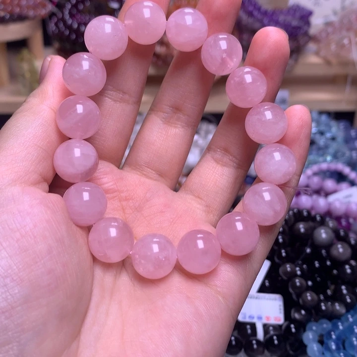 未镶嵌手串水晶12.8粉晶