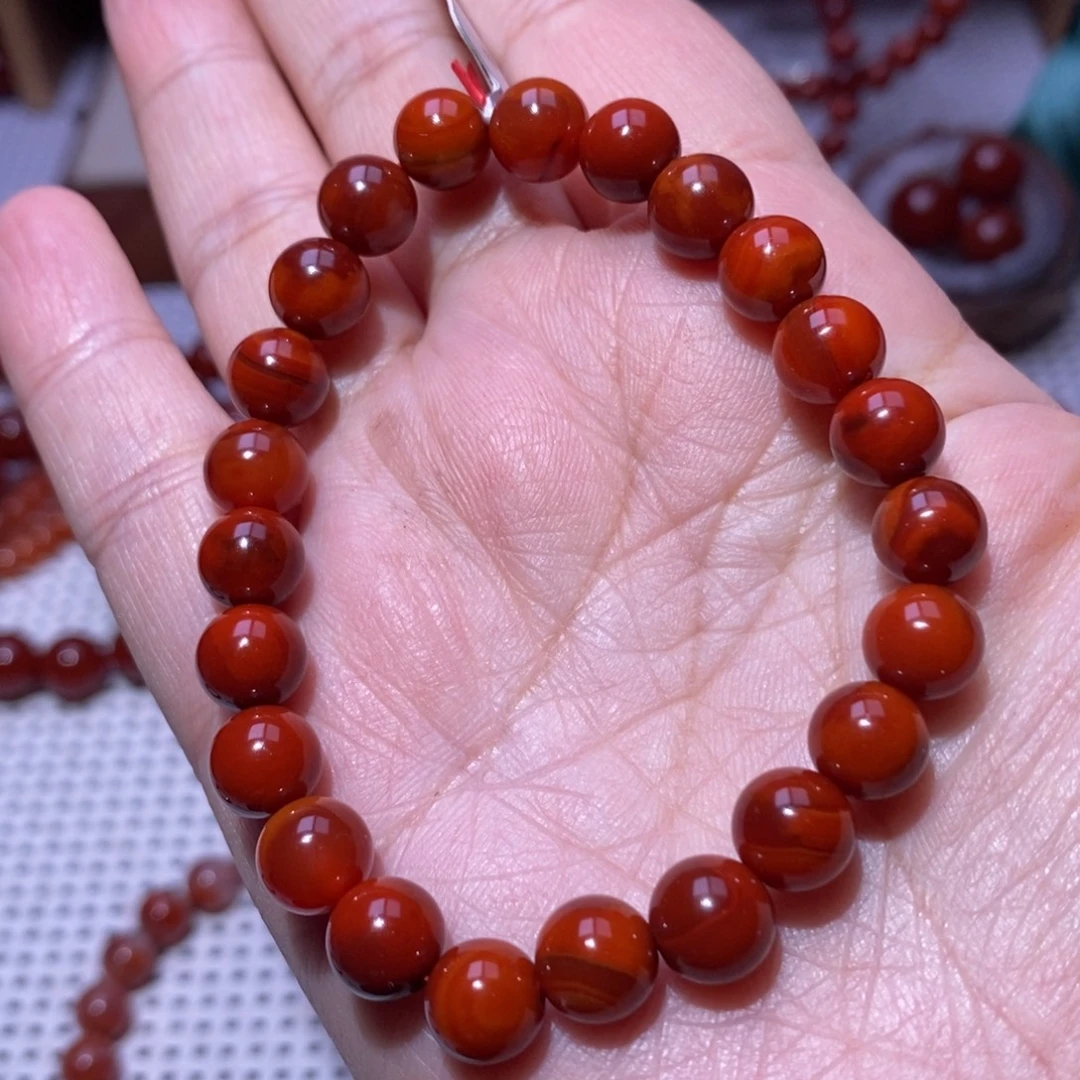 南红玛瑙未镶嵌手串卡8