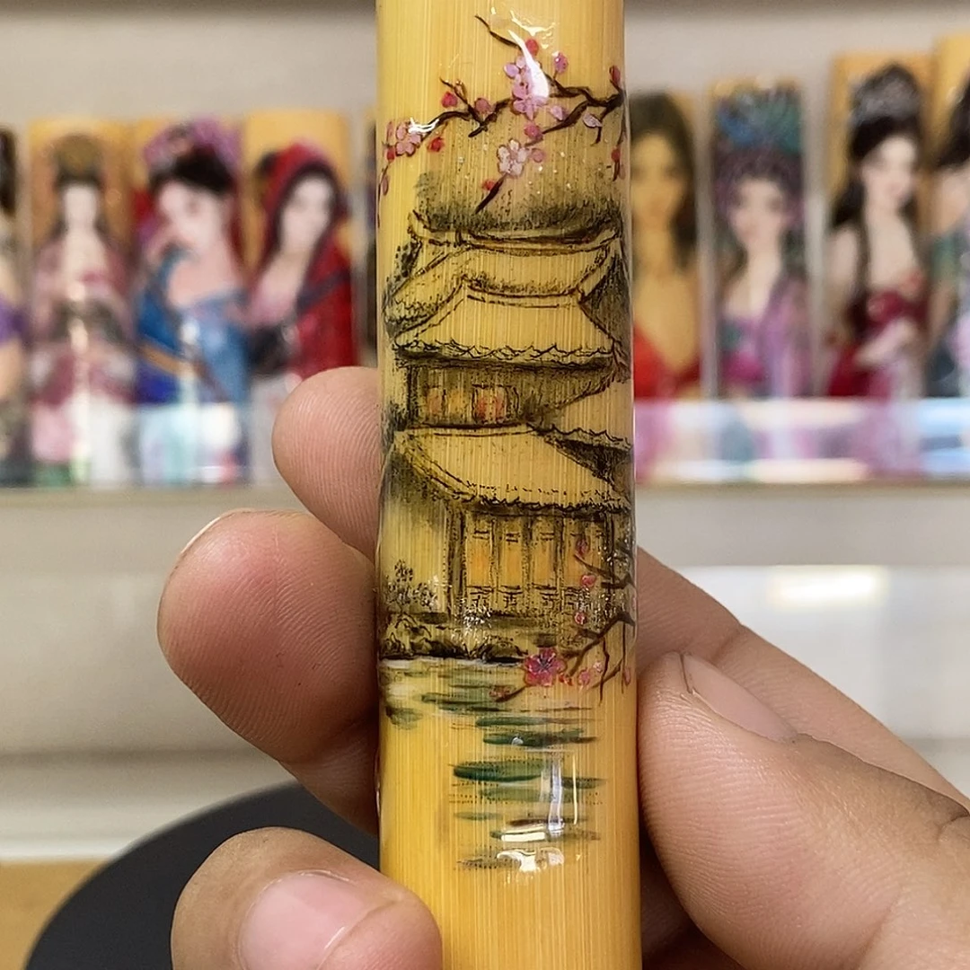 竹云朵老师重彩封釉雪景