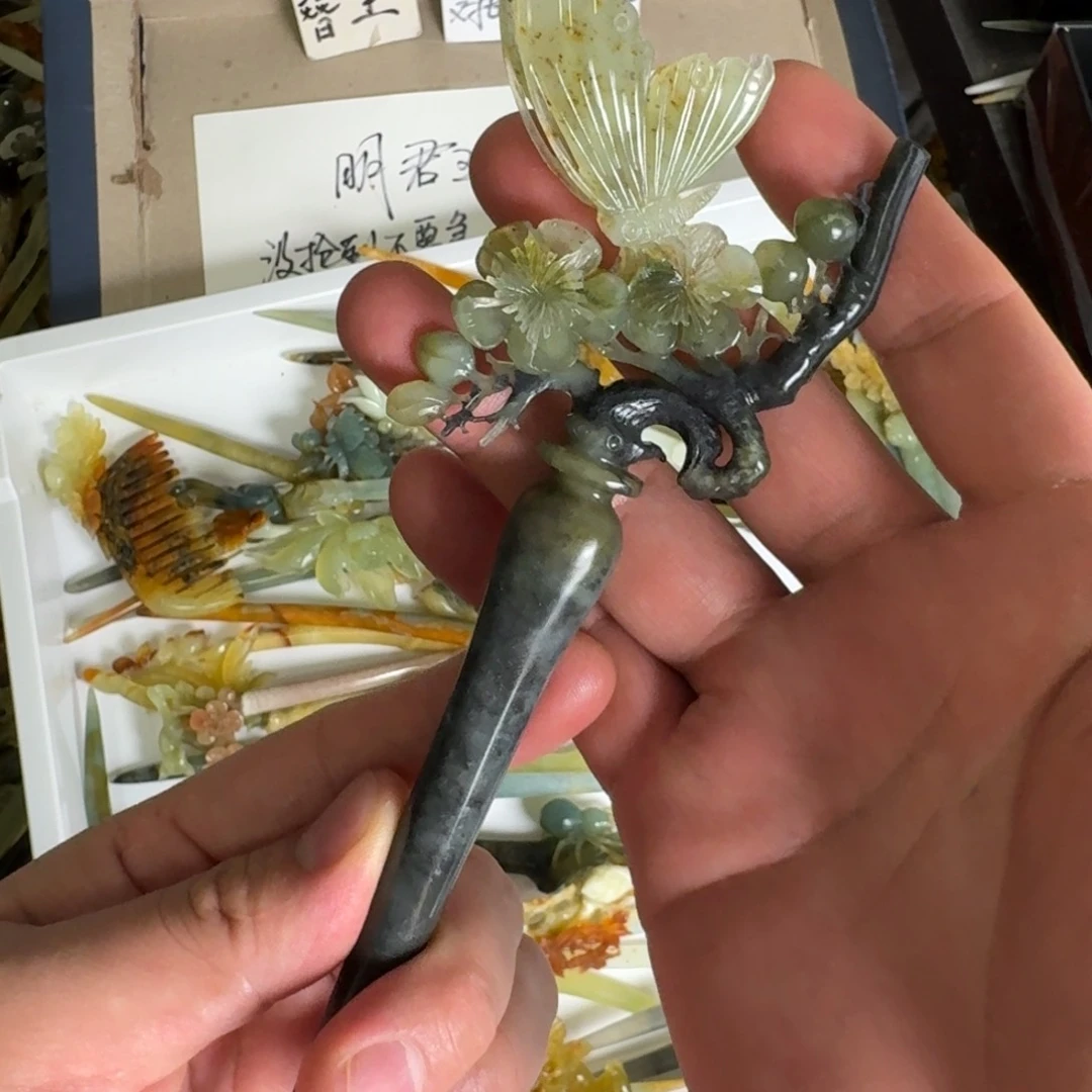 岫玉发簪未镶嵌木****o